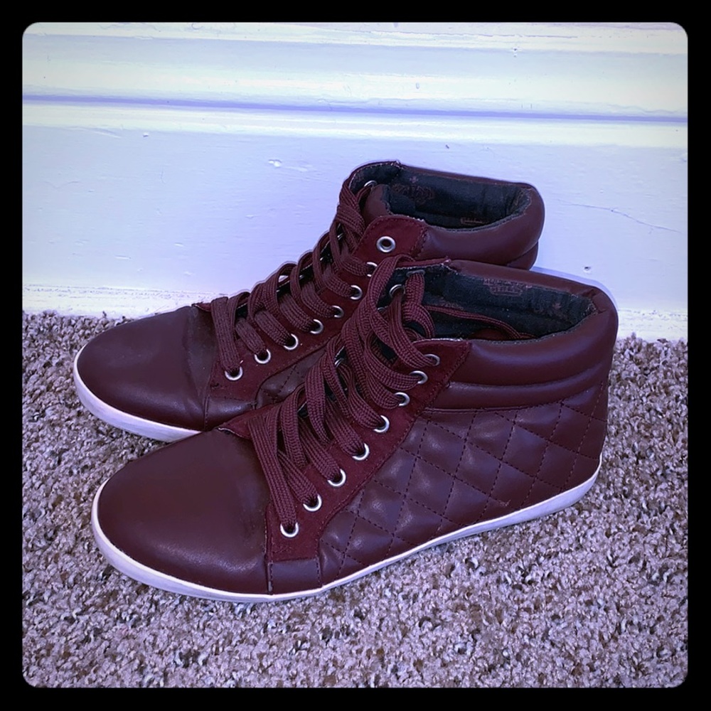 Forever 21 burgundy high top sneakers